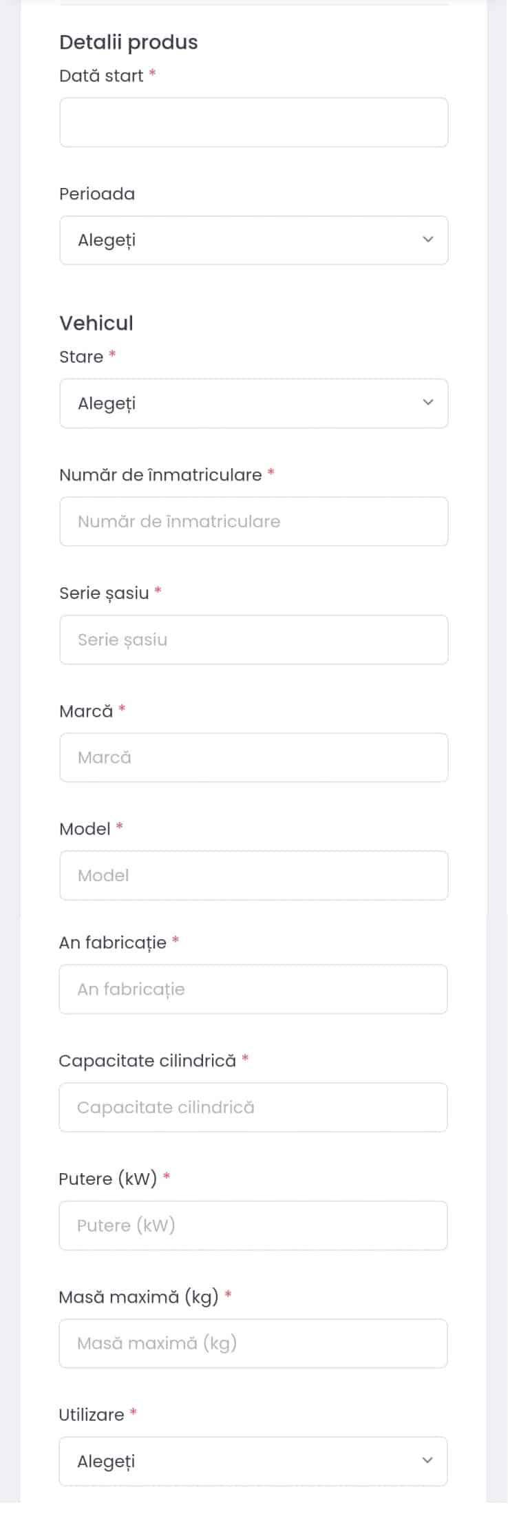 asistenta rutiera detalii produs