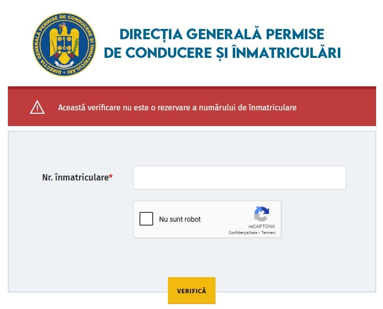 verificare disponibilitate numar de inmatriculare auto